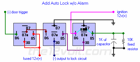 alarm lock unlock relay diagram door dodge stratus wire trigger power system cars entry keyless multiple helpful shut won ground