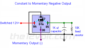 Constant to Momentary Output - Positive Input/Negative Output Relay