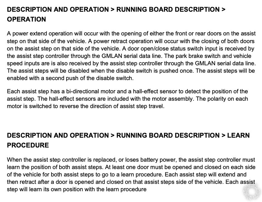 Relay Suggestions for 2013 Cadillac Escalade Power Step Retro Fit -- posted image.