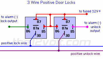 How to hook up door lock relay setup -- posted image.