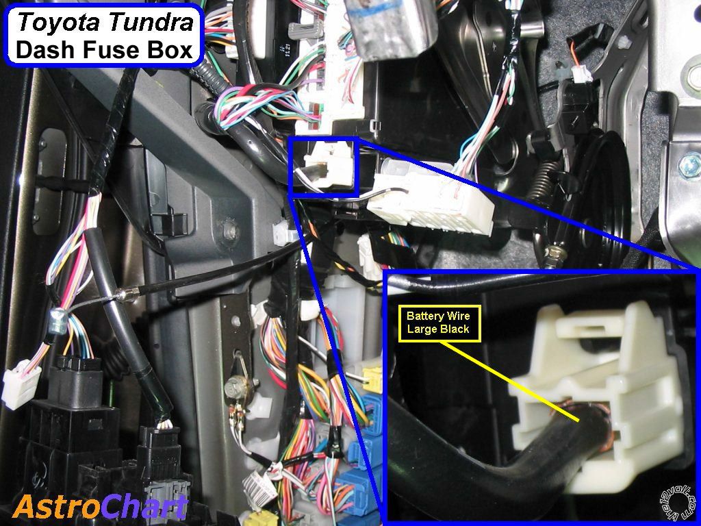 07 Toyota Tundra, Dash Fuse Box Side Connections, 12V Constant - Last Post -- posted image.