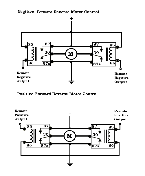 24v relay to select forward and reverse motor