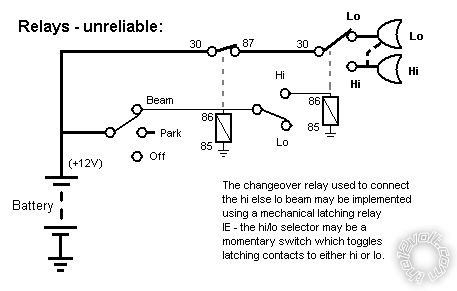 using relay to power up high beam -- posted image.