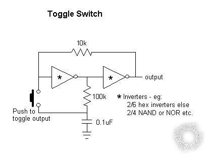 single positive pulse to constant on/off? -- posted image.